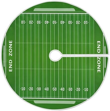 American Football Field Christmas Tree Skirt Home Festive Holiday Halloween Decoration Large Round Tree Skirt 35.4 Inches