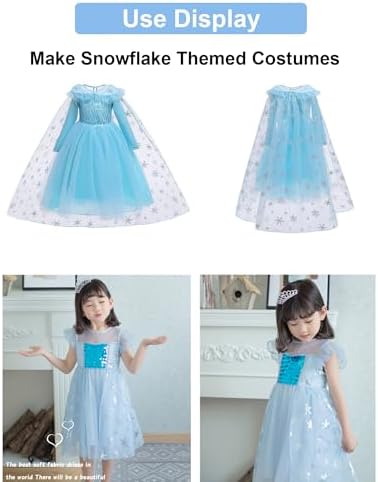 Winter Wonderland Snowflake Decorations - 59" x 119" Multi Color Foil Organza Tablecloth, Christmas Tree Skirt (White)