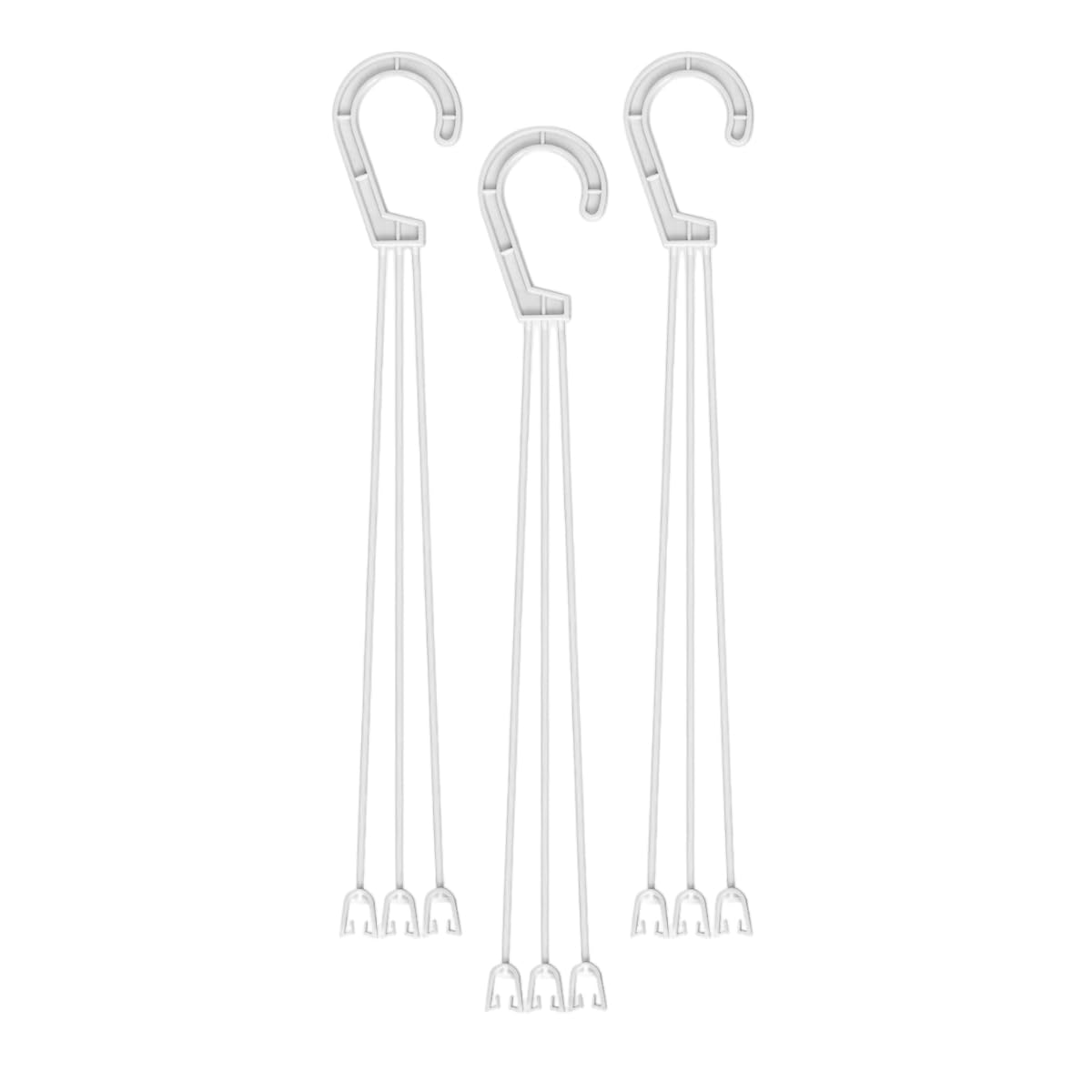 OFXDD Plant Hanger 3 Pcs - Plastic Hanging Planters for Indoor & Outdoor Plants - Flower Plant Holder with Hooks, White
