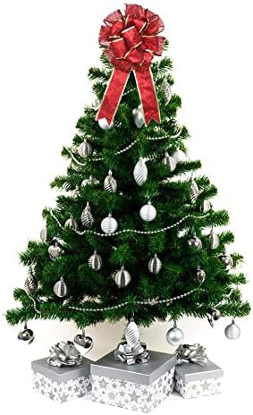 Ochine Christmas Tree Topper Hat Holiday Decoration Classic Black and White Checkered Derby Top Hat with Large Bow Decor Collapsible Xmas Hat Party Supplies Ornaments Home Decorations