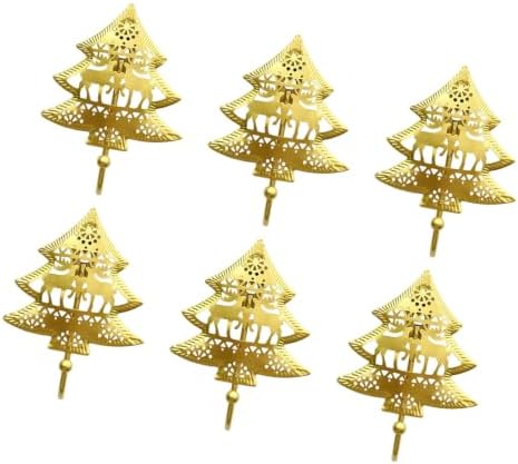 Antique Metal Christmas Tree Ornament Hooks Set of 6, G