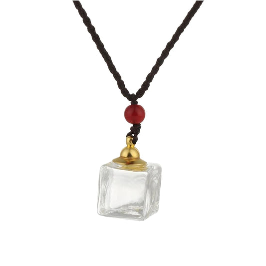 925 Sterling Silver Blood Vial Necklace For Women and Men - Glass Pendant Perfume Bottle - Water Container Jar Necklaces For Liquid Oil Diffuser Jewelry