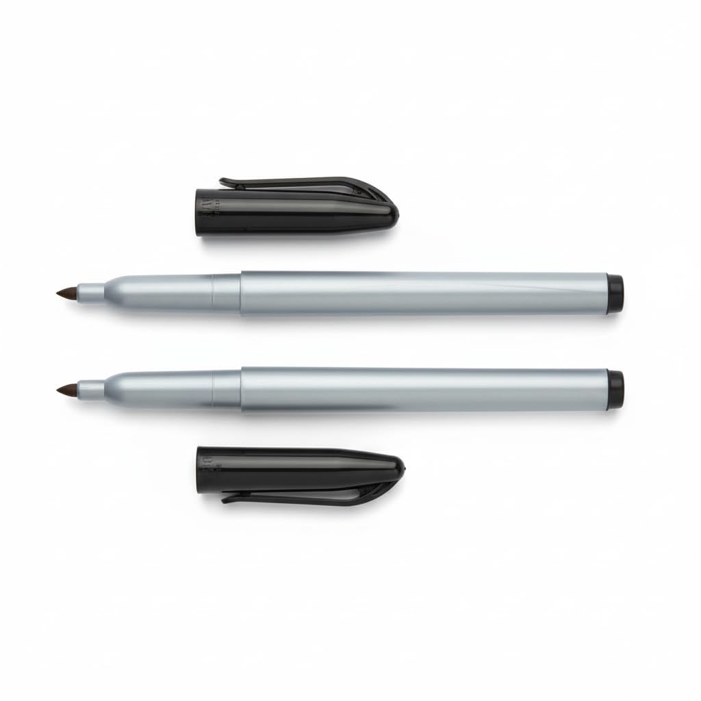 Cadie Permanent Freezer Marker Set of 2 – Waterproof Fast-Drying Black Ink Pens with Chisel Tip for Food Labeling, Fridge & Freezer Storage, Kitchen & Lab Use & General Organization.