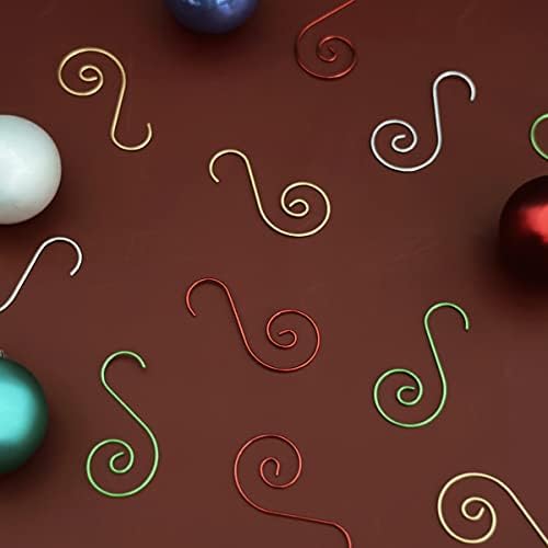 allydrew Christmas Tree Ornament Hooks, S-Shaped Swirl Hooks for Hanging Decorations (Pack of 80), Red & Green