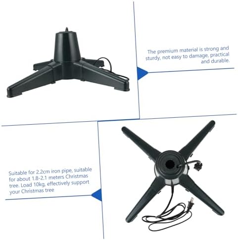 PRETYZOOM 1pc Electric Christmas Tree Base Rotating Stand for Artificial Trees Bracket Quadruped Design for Stability Easy Installation Us Compatible