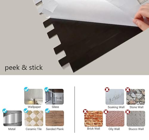 10-Sheet Peel and Stick Backsplash Tile, PVC Mixed Meta,l Stick on Kitchen, Bathroom Vanities, Fireplace Décor, Laundry Table(11.3" X 11.7") (10, Bronze) - color: Bronze