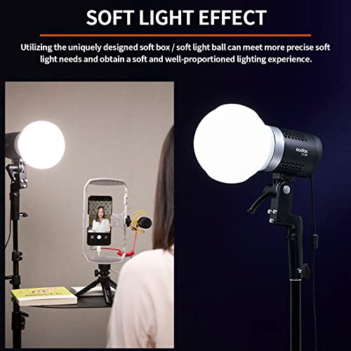 Godox ML-CD15 Diffusion Dome Flash Diffuser Modifier, Collapsible Soft Light Diffuser with 3 adapters for AD200 AD200Pro V1 TT685 V860III TT600 AD300Pro AD400PRO Speedlight,ML30 ML60 Video Lights