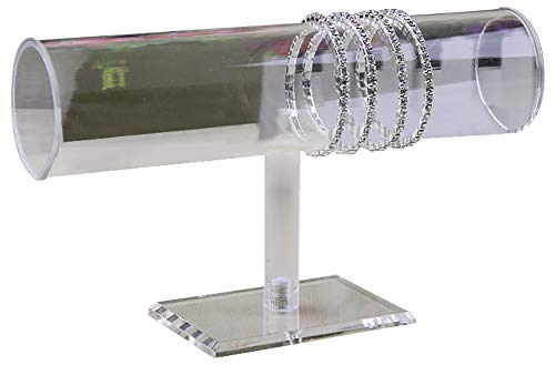ChezMax Necklace Jewelry Display Jewelry Stand Hovering T-Bar Bracelet Holder for Home Organization - color: G-Transparent