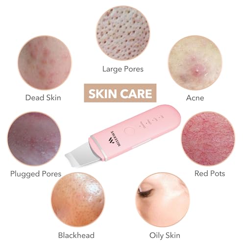 Skin Scrubber Face Skin Spatula Facial Scrubber Spatula Pore Cleaner with 4 Modes (Pink) - color: Pink