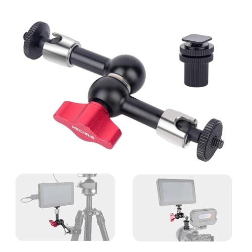 7" Cold Shoe Magic Arm with 360° Ball Joint & 1/4" Screw, Adjustable Stainless Steel Friction Arm for Camera Cage LED Light Microphone Monitor – DSLR Vlog Photography-87001 - size: 7" Magic Arm