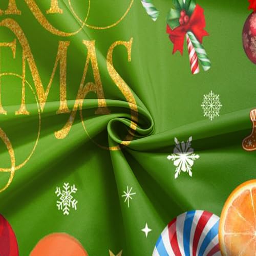 Gingerbread Merry Christmas Backdrop 7x5FT Green Peppermint Candy Cane Gingerbread Photography Background Christmas Candy Banner - color: Green/Red/Gold/Brown