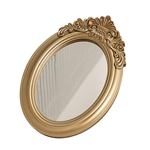 Retro Mirror Adornment Gold Trim Mirror Tray Perfect for Photography Props and
