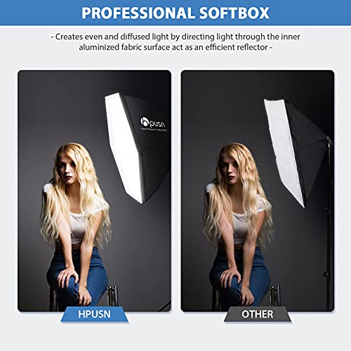 HPUSN Softbox Photography Lighting Kit, 30"X30" Softbox Lighting Kit, 2pcs E27 Socket 5400K LED Bulb, Photo Studio Light for Portrait Lighting, Photography/Video Recording/Live Streaming/YouTube - size: SB02-6