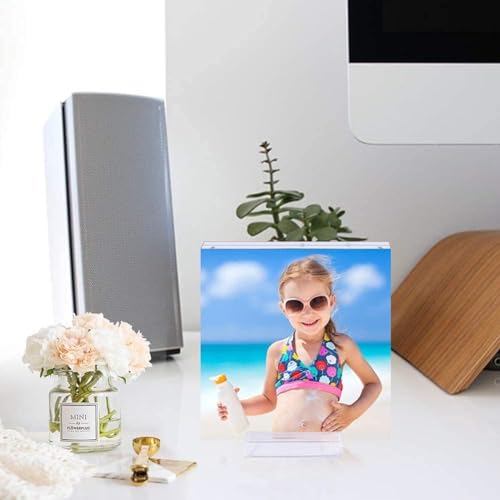 2 pack 8x8 Acrylic Picture Frame Clear Double Sided Magnetic Picture Frame Desktop Display with Photo Frame Support Stand Best Gift for Family, Baby, Document Photo Frames- Free Soft Microfibe - size: 8x8"-2