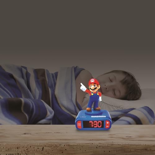 LEXiBOOK, Mario Nightlight Alarm Clock, RL800NI