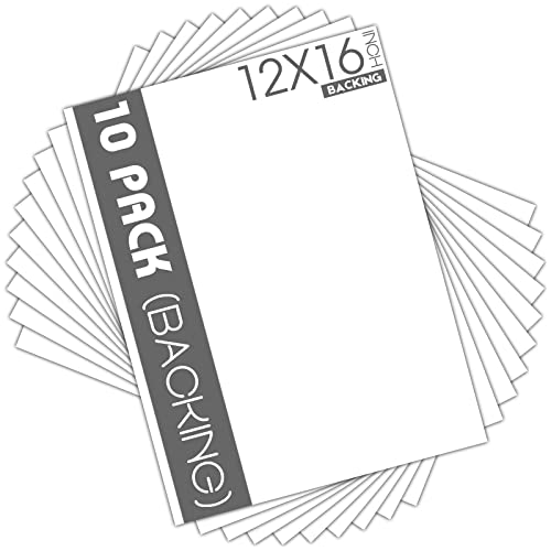 Mat Board Center, 10 Pack 12x16 White Backing Boards, Cardboard for Arts, Prints, Frames, Photos and More - size: 12x16