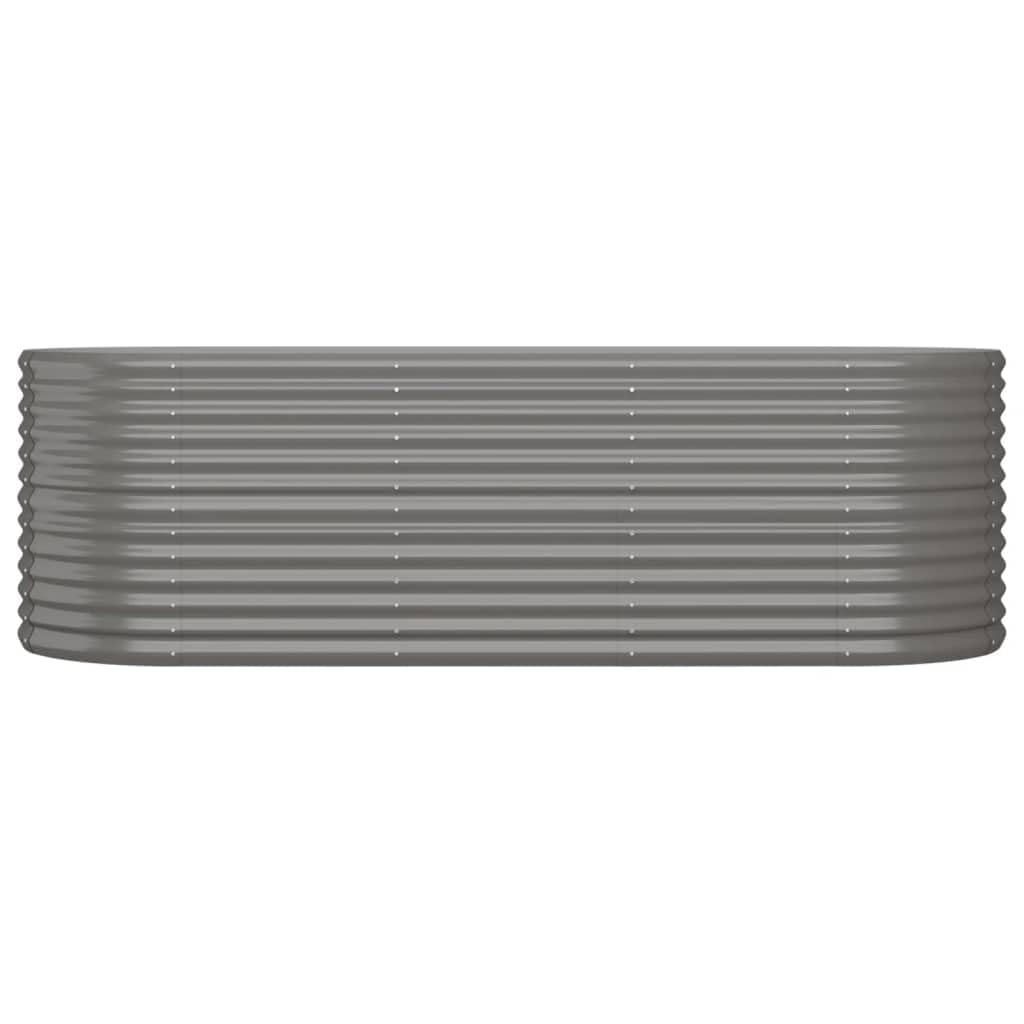 SKM Garden Raised Bed Grey Powder-Coated Steel Large Durable,Grey (Weight 30.73KG)