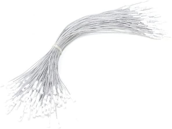 1000pcs Gold Christmas Ornament Hanger Snap Locking String Ornament Hangers Snap Locking Tighten The Pendant Rope Bullet Gold Thread for Christmas Tree Ornament Decorations (Silver)