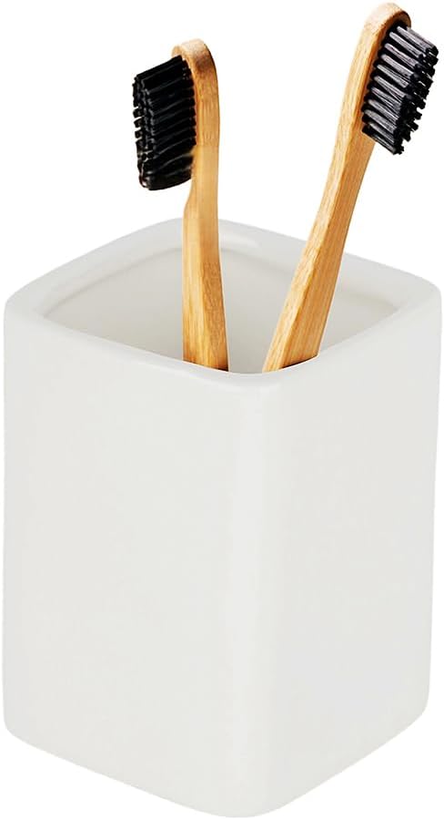 Toothbrush Holder for Bathroom Countertop Durable Sturdy Toothbrush Cup,Easy Cleaning Ceramic Multi Function Storage Cup