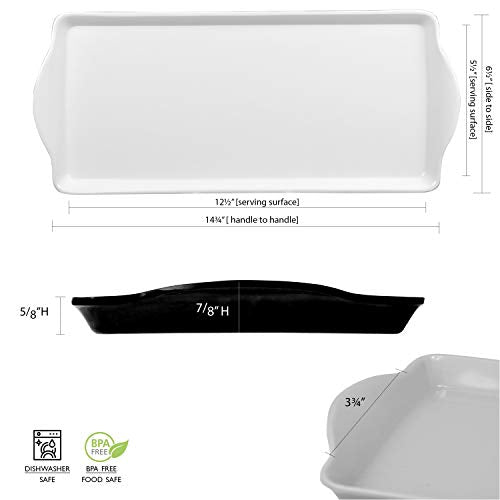 Reston Lloyd Calypso Basics Tidbit Tray, Grey (Pack of 2) - color: Charcoal, size: 14.7" x 6.5" x 0.8" (Pack of 2)