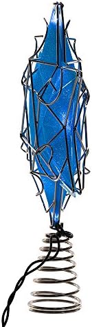 Kurt Adler Ul 10 Light LED Silver and Blue Hanukkah Star Shimmer Treetop