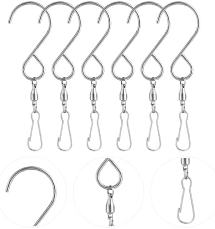 COHEALI Swivel Hooks Clips Hanging Ornament Hooks 20pcs Stainless Steel Sturdy with Openable Clips for Wind Chimes and Bird Feeders for Display and Hanging Decors