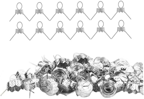 Ornament Hanger, Ornament Caps 100Pcs Secure Metal Christmas Hooks Replacement Hangers for Christmas Tree, Porcelain, Ceramic or Glass Decoration, 20mm, Silver