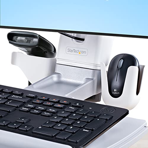 StarTech.com Wall Mount Workstation, Full Motion Sit Stand Desk w/Height Adjustable VESA Monitor Arm & Keyboard Tray, Ergonomic Wall Mounted Computer Workstation, Single Display, TAA - color: Silver, style: Wall Mount – Spring Arm