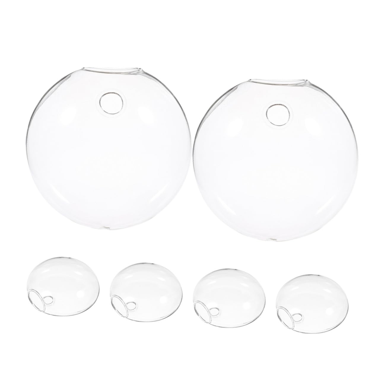 Uonlytech 6pcs Wall Hanging Glass Terrarium Planter Transparent Hydroponic Vase for Indoor Plants Space-Saving Decorative Flower Jars for Home Office Bathroom