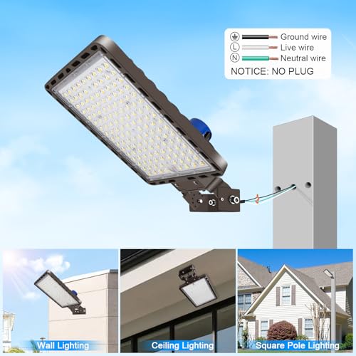 350W LED Parking Lot Light 52500LM Dusk to Dawn 5000K Led Flood Light Outdoor Area Commercial Security Trunnion Mount IP65 Waterproof 100-277V - size: 350W Trunnion Mount