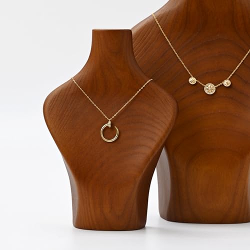 Solid Wood Jewelry Bust Necklace Display Showcase Jewelry Necklace Stand Display Holder(H9.76) - color: H2