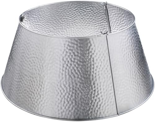 Metal Christmas Tree Collar, Silver, 55 cm
