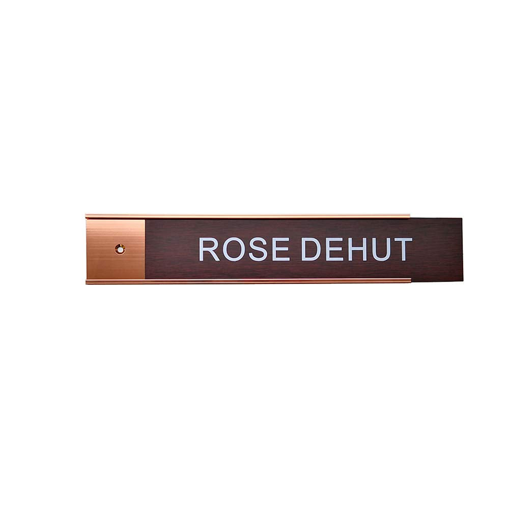 Nameplate Holder Wall or Door 5Pack (Rose Gold, 2“ × 10”)