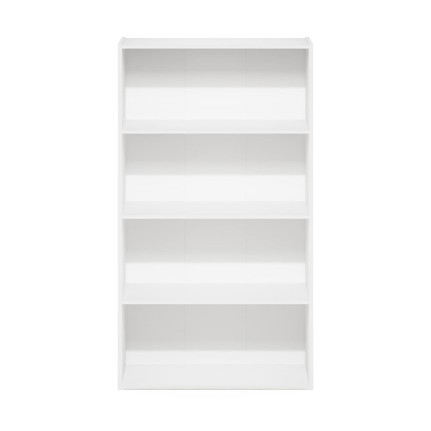 Furinno PASIR Book Shelf, 4-Tier Bookshelf, Bookcase with Open Shelf, 9.4 x 23.6 x 41.7, for Living Room, Bedroom, Home Office, Plain White