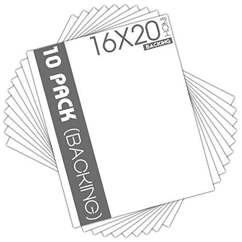 Mat Board Center, 10 Pack 16x20 White Backing Boards, Cardboard for Arts, Prints, Frames, Photos and More - size: 16x20