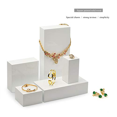 Oirlv Solid Wood Minimalism Style Jewelry Display Stand Showcase Jewelry Organizer Square Holder (SM05205) - color: SM05205