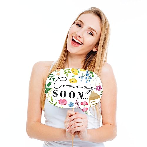 Big Dot of Happiness Wildflower Baby Shower Photo Booth Props Kit - Premium 20-Piece Set with Sticks, DIY Party Decorations, Professional Studio Quality - color: Wildflower