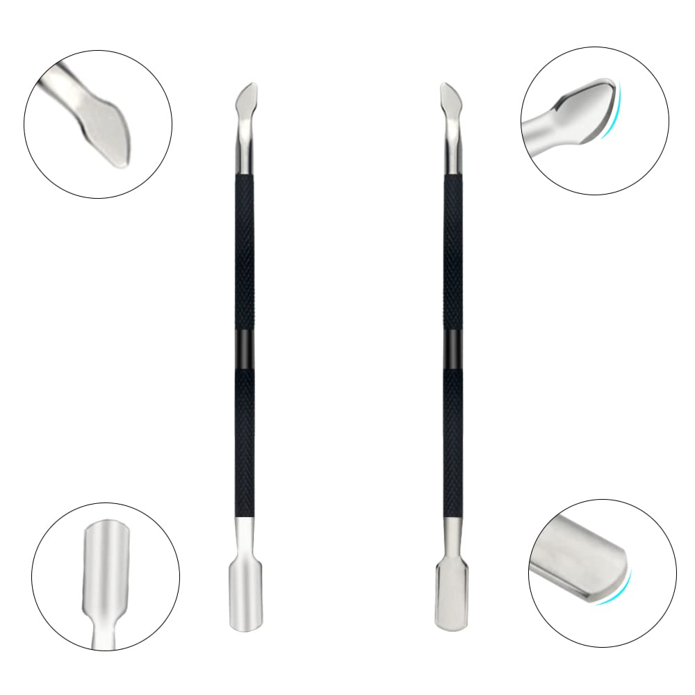 XINMEIWEN 8Pieces Cuticle Trimmer Cuticle Nipper Cuticle Remover Cuticle Cutter with Cuticle Pusher Stainless Steel Cuticle Cutter Clipper Nail Tools for Fingernails and Toenails (Black)