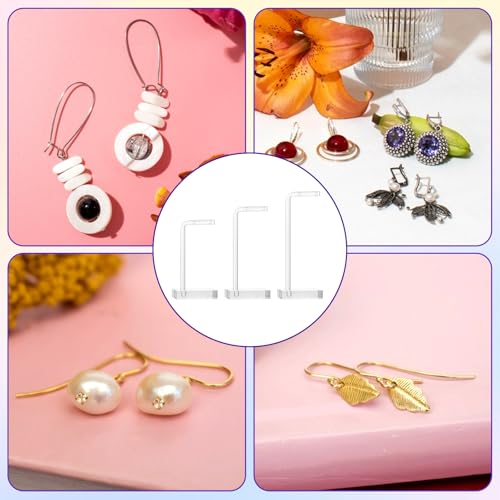 Xthrotsenk 3Pcs Acrylic Earring Holder Clear Jewelry Stand Earring Display Jewelry Holder Acrylic Jewelry Organizer Display Stand for Earring