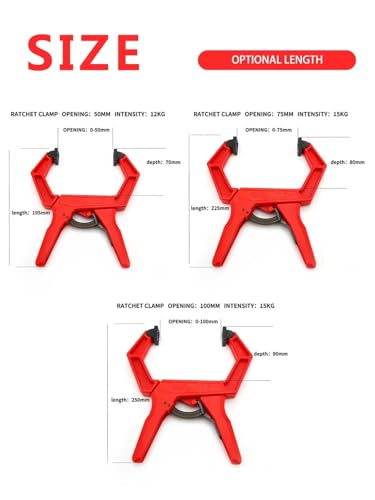 2 Pcs Ratchet Spring Clamp DIY Woodworking Tools Plastic Nylon Clamps Photo Background Strong Fixing Clip For Home(8inch) - size: 8inch