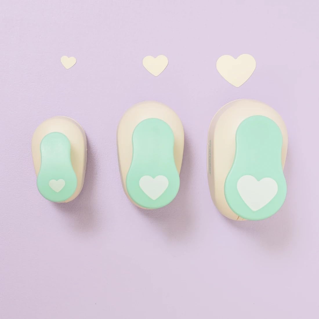 Craftelier - Heart Hole Punch Set | 3/8", 5/8" & 1" Heart Shaped Hole Puncher for Paper Crafts | Hole Puncher for Scrapbooking, DIY Cards & Journals | Craft Punch Set for Paper