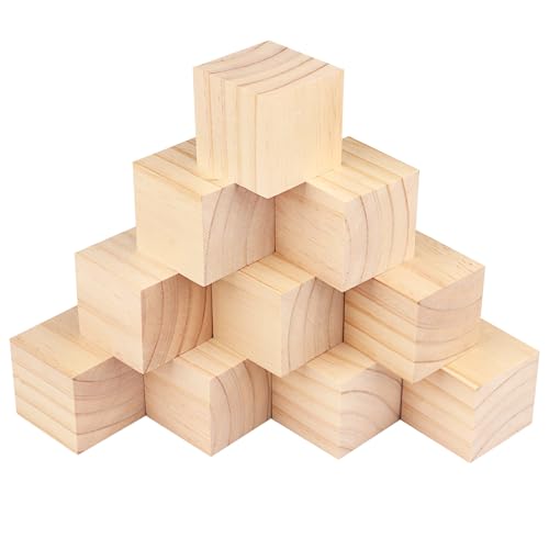 GNIEMCKIN 100 Packs Wooden Blocks for Crafts, 2 Inch Pine Wood Cubes, Wooden Cubes for Paint, Stamp, Decorate, DIY Projects and Personalized Gifts - size: 100 Packs 2 Inch