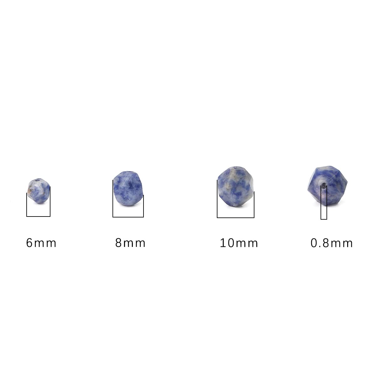 BEADIA Faceted Natural Blue Sodalite Stone Round Beads 6mm 36cm/Strand for Jewelry Making