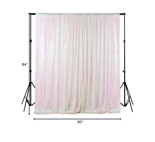 ShinyBeauty Sequin Backdrop 5FTx7FT Iridescent White - Photo Booth, Wedding, Baby Shower, Grad Party, Birthday - color: Iridescent, size: 5FTx7FT