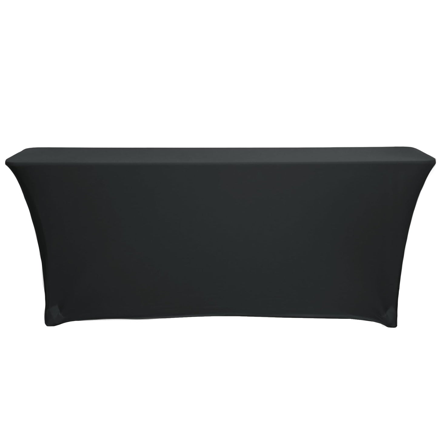 YOUR CHAIR COVERS - Spandex 8 Ft x 18 Inches, Narrow Classroom Open Back Rectangular Training Stretch Tablecloth - Black