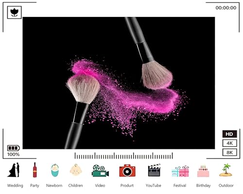 Trykid 12x10ft Makeup Brush Pink Powder Backdrop Black Background Cosmetic Scenery Photography Background Wedding Beauty Party Decoration Tapestry Photo Booth Prop Fabric - size: 12x10ft
