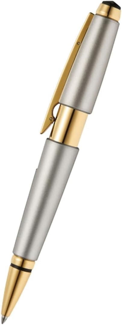 Cross Edge Titanium Rollerball Pen, Gold PVD Appointments, Capless Slide-Open & Snap-Shut Design,Black Ink - Elegant Accessory for Smooth Writing - Comfortable Grip