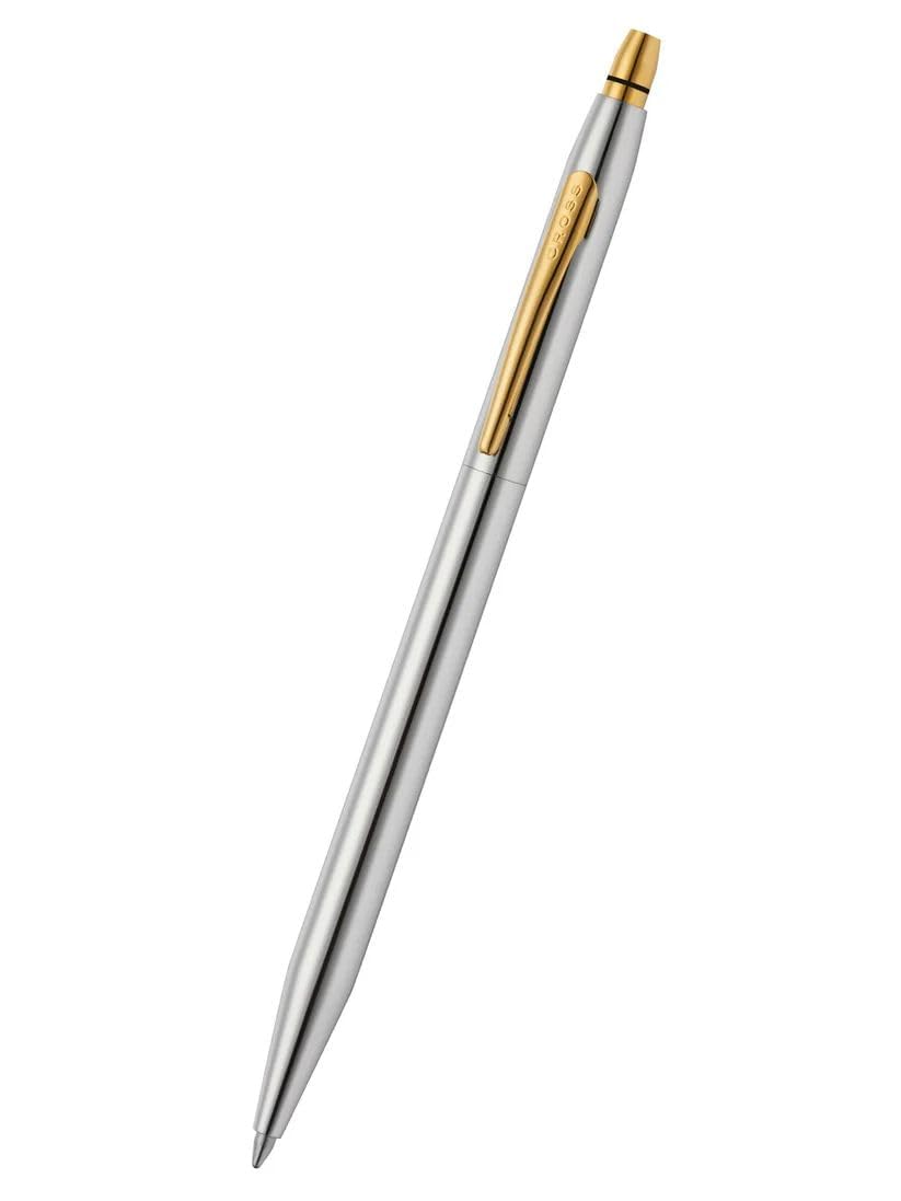 Cross Click Medalist Chrome with Gold-tone Appointments Ballpoint Pen - High-End Writing Tool for Versatile Use - Smooth Writing & Journaling - Elegant Accessory - Long-Lasting - Black Ink