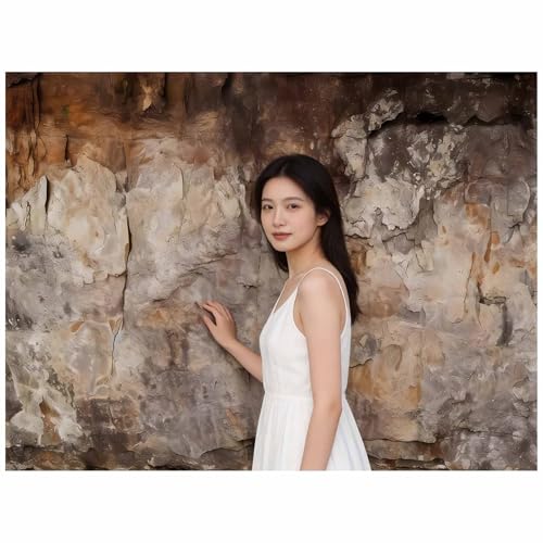 Realistic Cave Rock Wall Backdrop Archeological Photography Background Natural Stone Texture Outdoor Adventure Photo Banner Nature Theme Party Decor Studio Props 7x5FT - size: 7X5FT