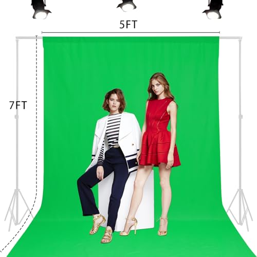 Trlyc Green Background Backdrop - 5x7 FT Backdrops for Photography, Screen, Photo Booth, Video, Studio - color: Green, size: 5x7FT